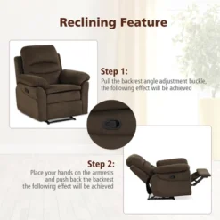 Costway Recliner Chair Single Sofa Armchair Sleeper Lounger W/ Footrest GreyBrown -Costway GUEST e6f787dc f2f0 44f9 825b ad5db9e5e6e7