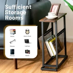 Costway 2PCS Industrial End Side Table Nightstand With Mesh Holder Rustic Brown 17 Costway 2PCS Industrial End Side Table Nightstand With Mesh Holder Rustic Brown -Costway GUEST e71adee3 d528 4bac 8aed 73d10acf6c4a