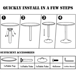 Costway 4 PCS Round Pub Table 24'' Bistro Bar Cocktail Table W/Metal Base Black 19 Costway 4 PCS Round Pub Table 24'' Bistro Bar Cocktail Table W/Metal Base Black -Costway GUEST e74103ab 0be3 4033 8f0a 1dfd3f5c9341