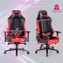 Costway Gaming Chair 360° Swivel Computer Reclining Height Adjustable 4D Armrest Red -Costway GUEST e75bdaae 5551 43d1 b2a0 2a191eac530e