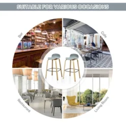 Costway Modern Set Of 4 Barstools 30inch Pub Chairs W/Low Back & Metal Legs Grey -Costway GUEST e76093f3 d8f1 4ed3 a066 8a9a54c53081