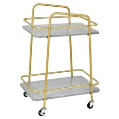 Costway Gold Serving Cart Utility Trolley On Wheel Rolling Kitchen Rack W/Handle -Costway GUEST e7a3f6dd c4fe 4070 894f e2d3dbcbecd3