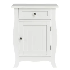 Costway Accent End Table With Drawer Storage Cabinet Wooden Nightstand White -Costway GUEST e7beae34 8261 4820 af92 2a86e47fa4be