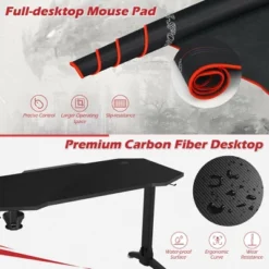 Costway 55'' Gaming Desk T-shaped Computer Desk W/ Full Mouse Pad & LED Lights -Costway GUEST e7e99d71 15df 4205 a622 dcc1c0f44f82