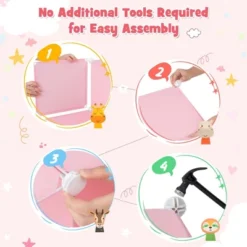 Costway 12-Cube Kids Wardrobe Baby Dresser Bedroom Armoire Clothes Hanging Closet With Door Blue/Pink 18 Costway 12-Cube Kids Wardrobe Baby Dresser Bedroom Armoire Clothes Hanging Closet With Door Blue/Pink -Costway GUEST e81a76f1 f6df 4a83 a6d6 3d8f618d5310