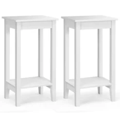 Costway 2PCS 2-Tier Nightstand End Side Table Coffee Table Wooden Legs Bedroom 23 Costway 2PCS 2-Tier Nightstand End Side Table Coffee Table Wooden Legs Bedroom -Costway GUEST e8447583 3e3e 4219 a2f5 ff0b5dc27841