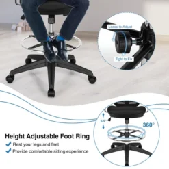 Costway Mesh Drafting Chair Office Chair W/Adjustable Armrests & Foot-Ring 20 Costway Mesh Drafting Chair Office Chair W/Adjustable Armrests & Foot-Ring -Costway GUEST e87e37a3 1d4d 41ba 833c c046c44df2ae