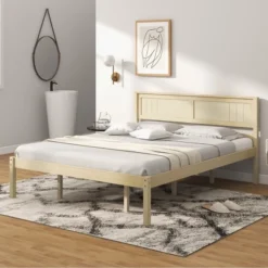 Costway Full/Queen/Twin Size Wooden Platform Bed Frame With Headboard Mattress Foundation Natural -Costway GUEST e88cc33c 9d1f 49bf 93f3 38c750eaf5db