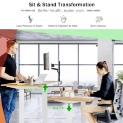 55''x28'' Electric Standing Desk Adjustable Sit To Stand Table W/USB Port WhiteNatural -Costway GUEST e893a326 4268 43f9 98a9 762a5d504865