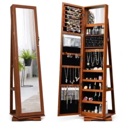 Costway 360degree Rotatable Jewelry Cabinet 2-in-1 Lockable Mirrored Organizer -Costway GUEST e8c519bb d19e 4a33 aad2 1fefe023e481