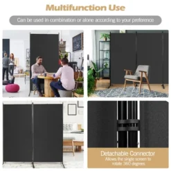 Costway 3-Panel Room Divider Folding Privacy Partition Screen For Office Room WhiteBlackBrown -Costway GUEST e8ce6471 beb8 42e9 9fca cab1b859aedd