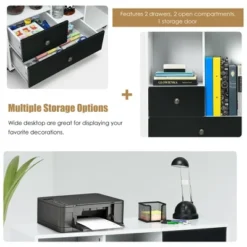 Costway Lateral Mobile Filing Cabinet Large Printer Stand W/ 2 Drawers -Costway GUEST e9032f5f 852d 406d b3a2 7d02b0847084