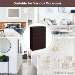 Costway 5 Drawer Dresser Functional Storage Organizer Closet -Costway GUEST e906a8cf c8ba 4f4a b130 e984e9a24e12