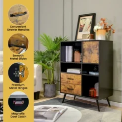 Costway Industrial Buffet Sideboard Storage Cabinet Organizer Cupboard With Cubbies Drawers -Costway GUEST e913f3d1 7a5f 4358 86e8 7961aad7528d