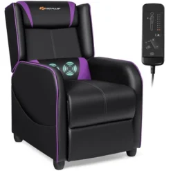Costway Massage Gaming Recliner Chair Single Living Room Sofa Home Theater Seat PurpleGray -Costway GUEST e940bf64 6f5f 4f90 83b8 544eecda324d
