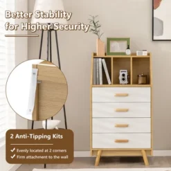Costway 3-Cube Chest Of Drawers Storage Organizer 4-Drawer Dresser With Countertop -Costway GUEST e94281f5 3ee7 4eba bc76 c651e17c0120