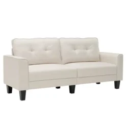 Costway Modern 79.5inch Fabric Loveseat Couch Living Room Sofa For Small Spaces Beige -Costway GUEST e95352c5 110a 4a65 a349 072cffcfe3c4