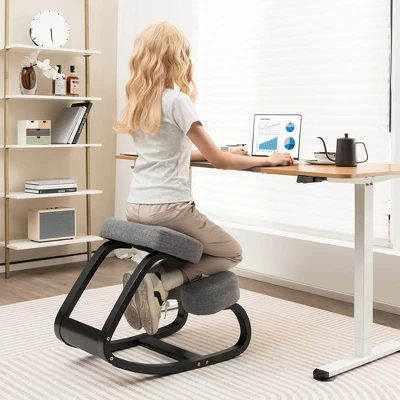 Costway Rocking Kneeling Chair Ergonomic Posture Correcting Back Pain Padded Cushion 4 Costway Rocking Kneeling Chair Ergonomic Posture Correcting Back Pain Padded Cushion - Image 2