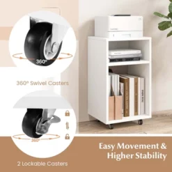 Costway Mobile File Cabinet Wooden Printer Stand Vertical Storage Organizer Home Office -Costway GUEST e9f200cc 812b 4488 ac47 546a33bd6453