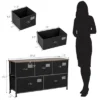 Costway 5-Drawer Dresser Storage Organizer Chest Fabric Drawer W/Labels Black -Costway GUEST eab1a50b b353 46fe 8acc 9893d9bafa4d