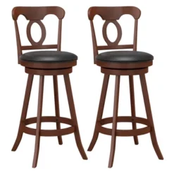 Costway Set Of 2 Bar Stools Swivel Counter Height Chairs With Footrest For Kitchen -Costway GUEST eac2134c 9cfe 43ae b0f2 891a46b12b0b