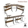 Costway 88.5'' L Shaped Reversible Computer Desk 2 Person Long Table Monitor Stand -Costway GUEST eaccc763 7a6c 442f 92d9 eb6cd2e4407a