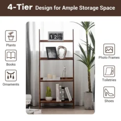 Costway 4 Tiers Bamboo Ladder Shelf Bookcase Storage Organizer Plant Flower Stand 19 Costway 4 Tiers Bamboo Ladder Shelf Bookcase Storage Organizer Plant Flower Stand -Costway GUEST eb1fad25 317f 4977 8e84 0c12ee2f3d17