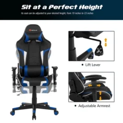 Costway X-Shaped Gaming Desk & Racing Style Massage Chair Set Home Office Black+White/Blue/Grey/Red -Costway GUEST eb606c43 78f5 47a8 8914 5ae5b5ac4349