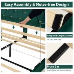 Costway Upholstered Platform Bed Frame Adjustable Headboard Footboard Modern Green 19 Costway Upholstered Platform Bed Frame Adjustable Headboard Footboard Modern Green -Costway GUEST eb678001 30f8 48ef 9b26 7adf5bd338d7