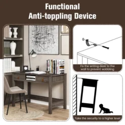 Costway Mid Century Computer Desk Home Office Study Table Laptop Workstation With2 Drawers -Costway GUEST ebb2a45e d418 4b4d 99f1 8b5afff25508