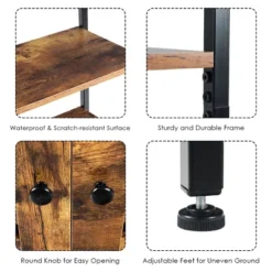 Costway Industrial Storage Cabinet Bookshelf Bookcase Bathroom Floor Cabinet W/3 Shelves -Costway GUEST ec065306 dcc5 4d44 896e 608ef23e2cef