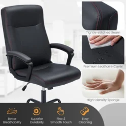 Costway Adjustable Home Office Computer Chair Swivel Rocking Executive Desk Chair With Arms -Costway GUEST ecb9cd62 7e5a 4ab8 b841 3106f067065a