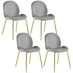 Costway 4PCS Velvet Dining Chair Accent Leisure Chair Armless Side Chair 26 Costway 4PCS Velvet Dining Chair Accent Leisure Chair Armless Side Chair -Costway GUEST ecf83802 5f53 42e8 8e5c c078527c5558