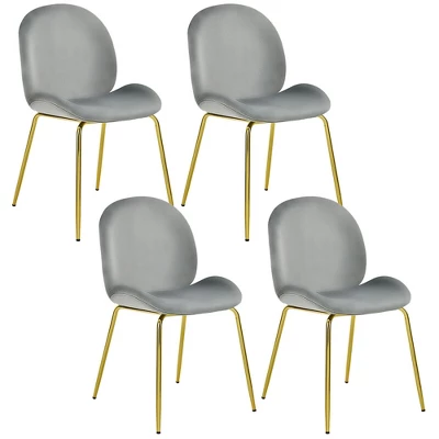 Costway 4PCS Velvet Dining Chair Accent Leisure Chair Armless Side Chair 14 Costway 4PCS Velvet Dining Chair Accent Leisure Chair Armless Side Chair - Image 12