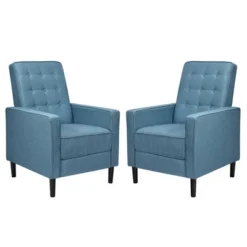 Costway Set Of 2 Push Back Recliner Chair Fabric Tufted Single Sofa W/ Footrest -Costway GUEST ecf9687e 1cb3 4aa8 b04b c897dee4e6a6