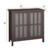 Costway Storage Buffet Cabinet Glass Door Sideboard Console Table Server Display Brown