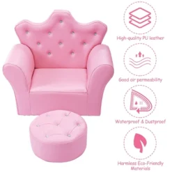 Costway Pink Kids Sofa Armrest Chair Couch Children Toddler Birthday Gift W/ Ottoman 15 Costway Pink Kids Sofa Armrest Chair Couch Children Toddler Birthday Gift W/ Ottoman -Costway GUEST ed586fd1 7307 463e bab2 3b82b56573f9