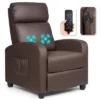 Recliner Massage Chair, Ergonomic Adjustable Single Sofa With Padded Seat BlackBrownGray -Costway GUEST ed912098 2771 4191 b179 3b7b50cdf5f3