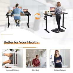 55''x28'' Electric Standing Desk Height Adjustable Sit Stand Desk W/USB Port BrownBlack -Costway GUEST edd6c1ab 7ed7 4b26 9bf9 bdc974b24e2e