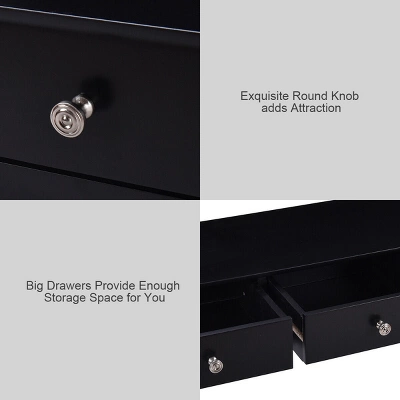 Costway Console Table Hall Table Side Table Desk Accent Table 3 Drawers Entryway Black 4 Costway Console Table Hall Table Side Table Desk Accent Table 3 Drawers Entryway Black - Image 2