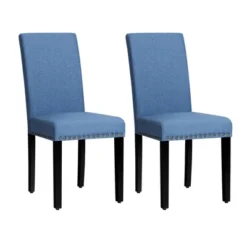 Costway Set Of 2 Fabric Dining Chairs Upholstered With Nailhead Trim -Costway GUEST ee6d80e2 87d6 4c22 ab1c 2127d18aa751
