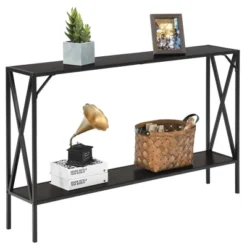 Costway Console Table 2 Tier Sofa Side Accent Table W/ Shelf Entryway Hallway Brown 13 Costway Console Table 2 Tier Sofa Side Accent Table W/ Shelf Entryway Hallway Brown -Costway GUEST eed48f46 fd38 4880 b1b0 d1d0b1d1a163