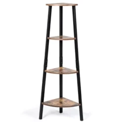 COSTWAY 4-Tier Corner Shelf Metal Storage Rack Bookcase Plant Display Stand Natural -Costway GUEST eefcb580 ac7a 46dc 9de1 3a5ee8ddcc6a