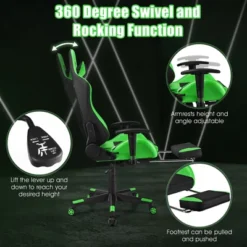 Costway Massage Gaming Chair Reclining Racing Office Computer Chair With Footrest WhiteBluePinkRed 21 Costway Massage Gaming Chair Reclining Racing Office Computer Chair With Footrest WhiteBluePinkRed -Costway GUEST ef0a8dd2 aad8 465d 9836 47754b08e4ab