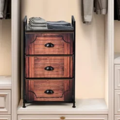 Costway 3 Drawer Fabric Dresser Storage Sturdy Steel Frame Closet -Costway GUEST ef366b1b 5648 4880 aa29 2cb78bc71ba4