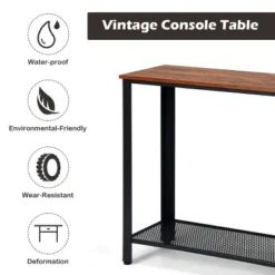 Costway Console Sofa Table W/ Storage Shelf Metal Frame Wood Look Entryway Table SilverBlack 17 Costway Console Sofa Table W/ Storage Shelf Metal Frame Wood Look Entryway Table SilverBlack -Costway GUEST ef8e5322 043d 499b 85e9 e3385ef58ba0