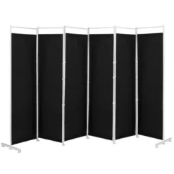 Costway 6-Panel Room Divider Folding Privacy Screen W/Steel Frame Decoration BrownBlack -Costway GUEST ef92bfe3 66f9 4edc 8a4d 842d98d97266
