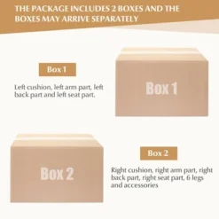 Costway Modern 79.5inch Fabric Loveseat Couch Living Room Sofa For Small Spaces Beige -Costway GUEST efbdd2bd 767a 4a0d a864 e4bab81b019b