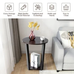 Costway Industrial End Table Sofa Side Table Nightstand Storage Shelf -Costway GUEST efc92757 47df 454a b309 1e2be5e5931a