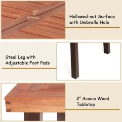 Costway Rectangular Acacia Wood Dining Table Rustic Furniture Indoor &Outdoor -Costway GUEST efd722ae d71b 4c12 aacd 312154828416